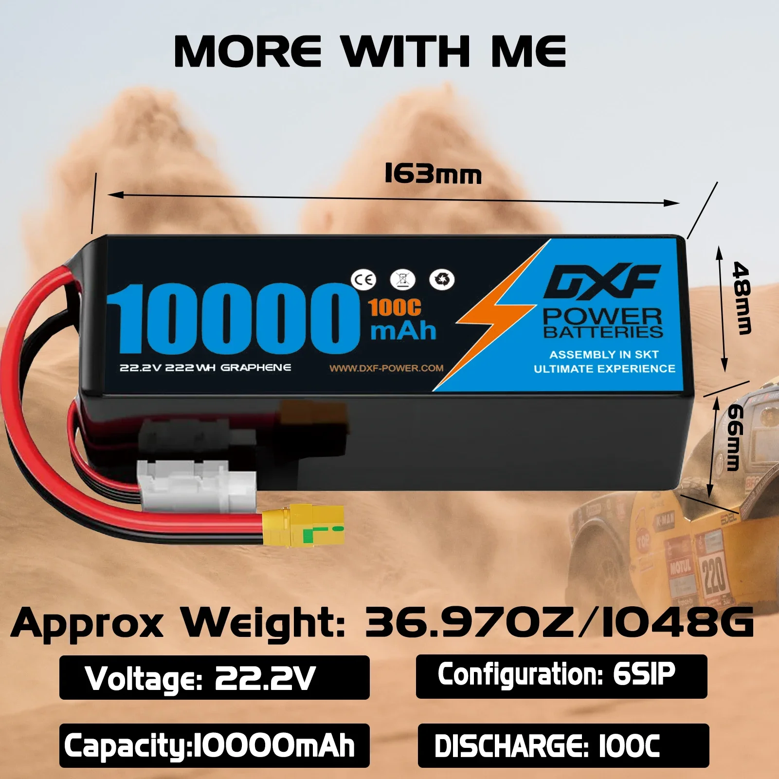 DXF 6S リポバッテリー 10000mAh 22.2V  - 6S Lipo Battery 22.2V 5000Mah のレビューと価格