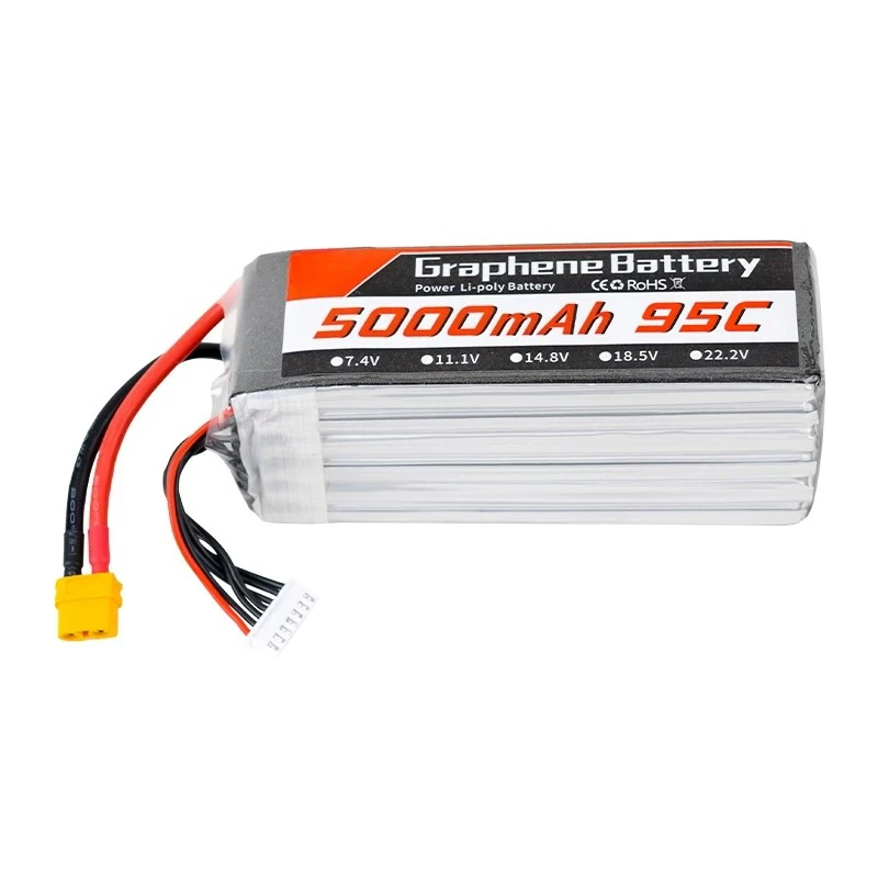 6S 22.2V 5000mAh 95C グラフェンLiPo - 6S Lipo Battery 22.2V 5000Mah のレビューと価格
